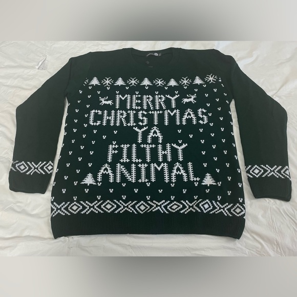 Merry Christmas Ya Filthy Animal Ugly Sweater - Picture 1 of 6